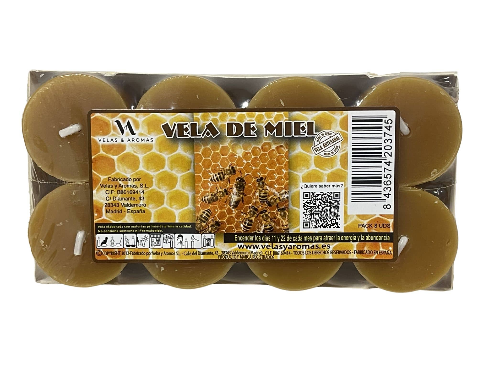 Velas de miel pack 8 Candele di Miele in confezione da 8 pezzi. - immagine 1