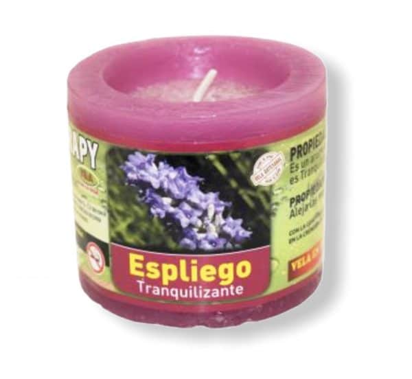 Velón aromaterapia espliego