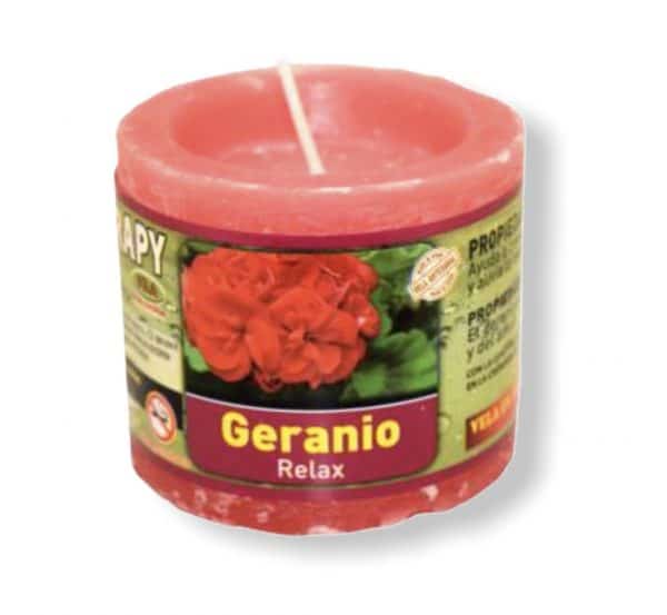 Velón aromaterapia geranio