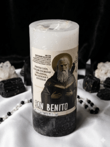 velón bicolor esotérico San Benito