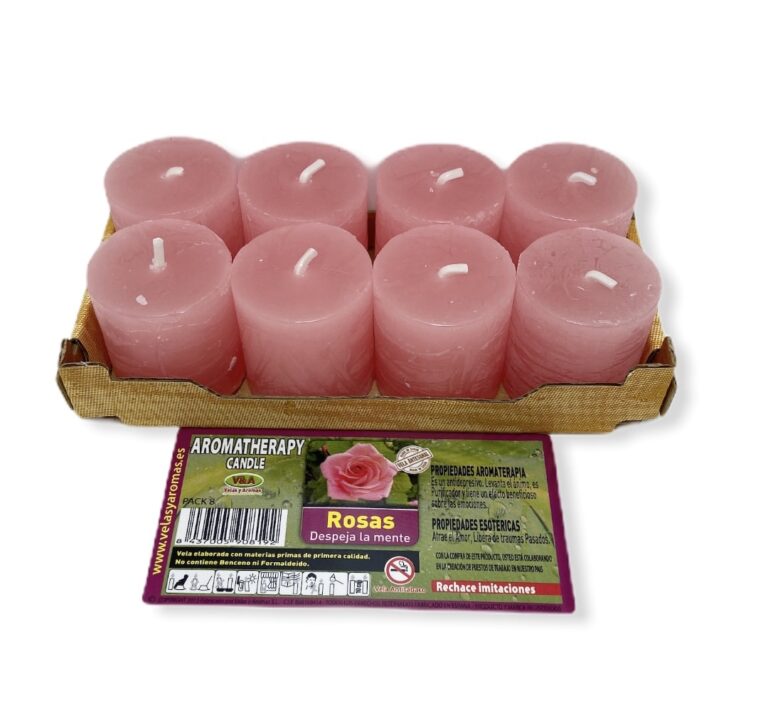 Vela de Rosas en Pack de 8