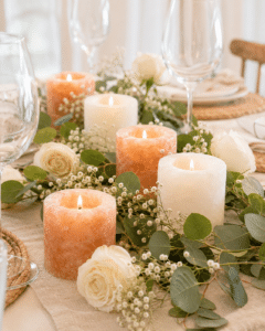 velas de sal centro de mesa evento