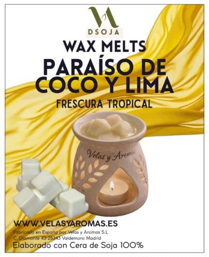 wax melts paraíso de coco y lima DSoja